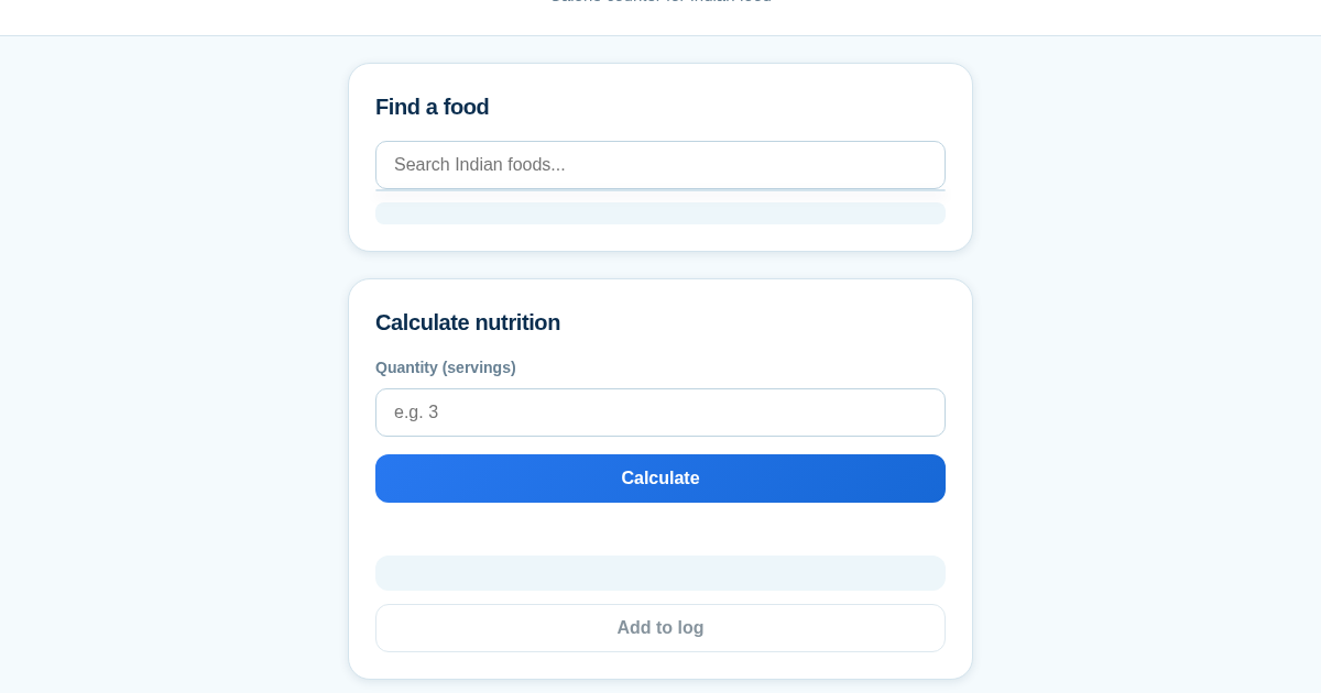 NutriTrack India — Calorie Counter for Indian Food